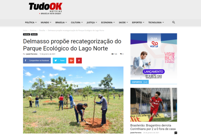 Tudo Ok Notícias: Delmasso propõe recategorização do Parque Ecológico do Lago Norte