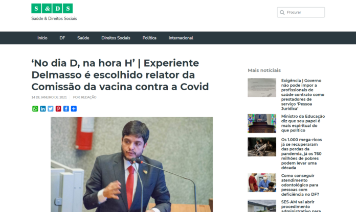 Saúde e Direitos Sociais: ‘No dia D, na hora H’ | Experiente Delmasso é escolhido relator da Comissão da vacina contra a Covid