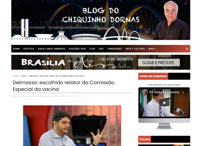Blog do Chiquinho Dornas: Delmasso: escolhido relator da Comissão Especial da vacina