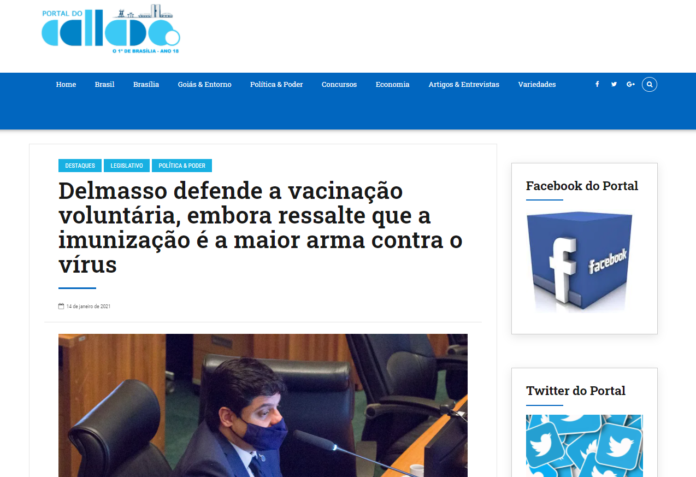 Portal do Callado: Delmasso defende a vacinação voluntária, embora ressalte que a imunização é a maior arma contra o vírus