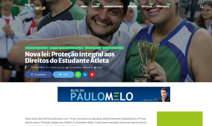 Blog do Paulo Melo: Nova lei: Proteção Integral aos Direitos do Estudante Atleta