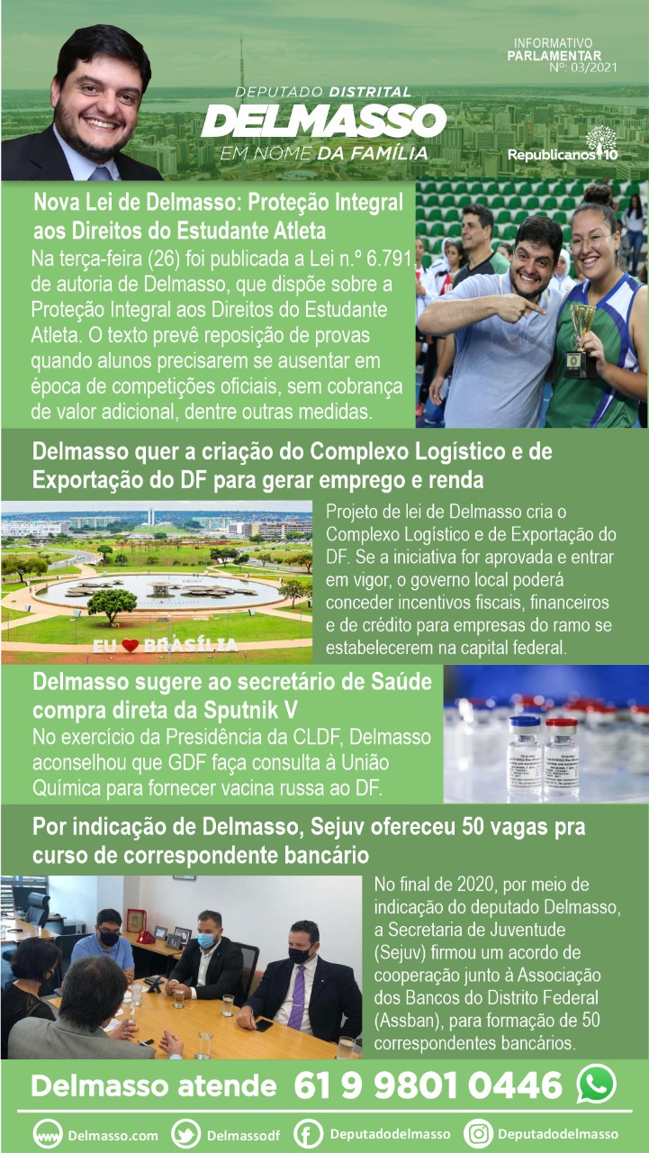 3 – Informativo semanal do Gabinete do Deputado Rodrigo Delmasso