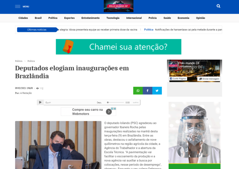 Pelo Mundo DF: Deputados elogiam inaugurações em Brazlândia
