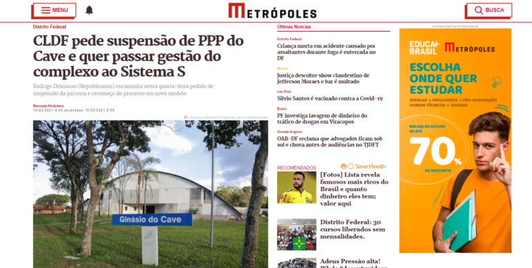 Metrópoles: CLDF pede suspensão de PPP do Cave e quer passar gestão do complexo ao Sistema S