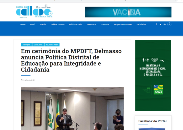 Portal do Callado: Em cerimônia do MPDFT, Delmasso anuncia Política Distrital de Educação para Integridade e Cidadania