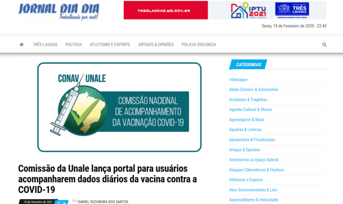 Jornal Dia Dia: Comissão da Unale lança portal para usuários acompanharem dados diários da vacina contra a COVID-19