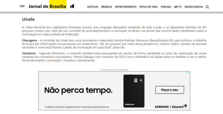 Jornal de Brasília, 19 de fevereiro de 2021