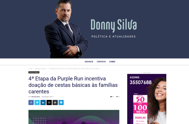 Donny Silva: 4ª Etapa da Purple Run incentiva doação de cestas básicas às famílias carentes