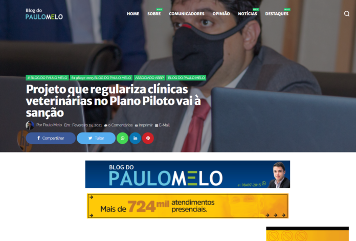 Blog do Paulo Melo: Projeto que regulariza clínicas veterinárias no Plano Piloto vai à sanção