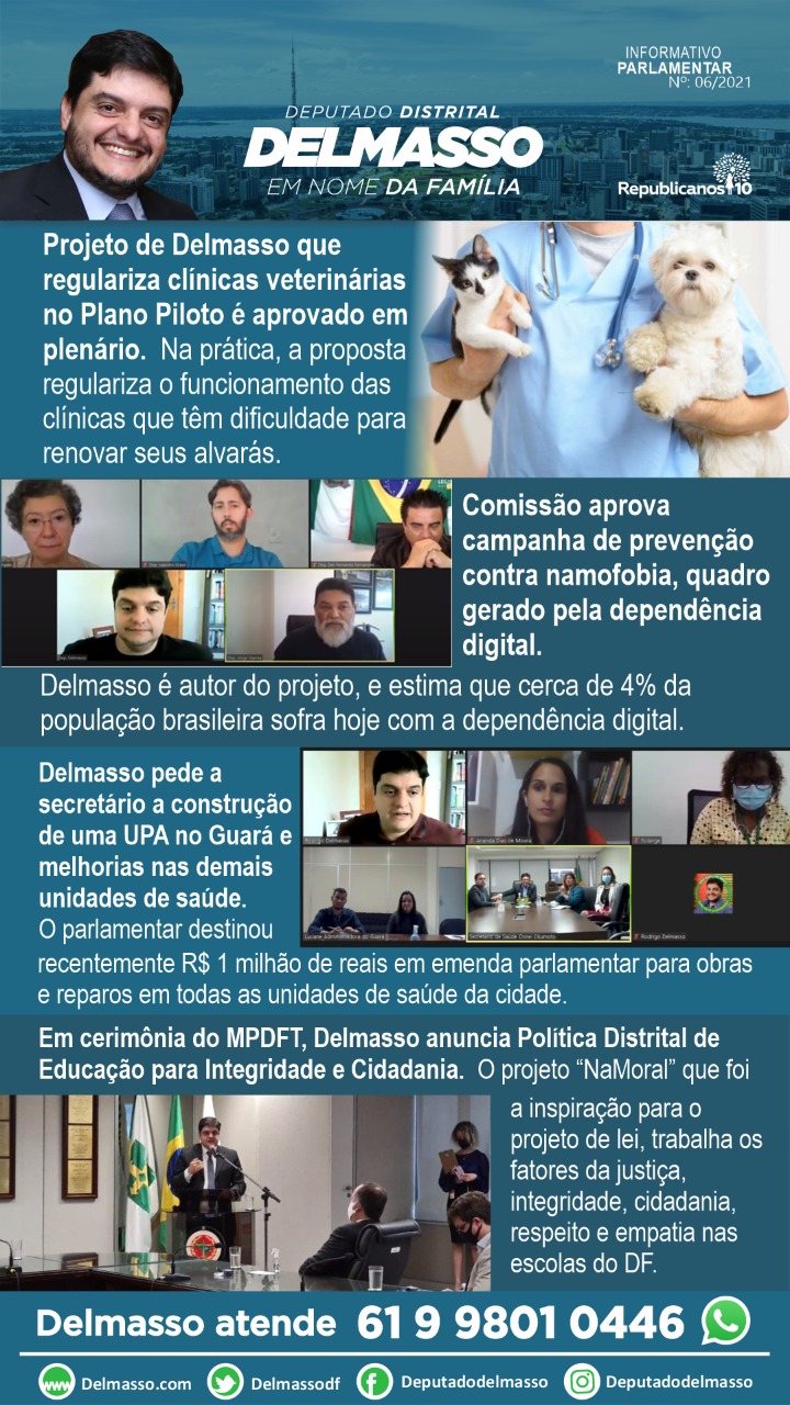 6 – Informativo semanal do Gabinete do Deputado Rodrigo Delmasso