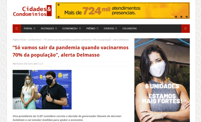 Cidades e Condomínios: “Só vamos sair da pandemia quando vacinarmos 70% da população”, alerta Delmasso