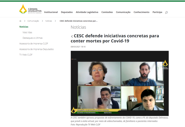 Portal CLDF: CESC defende iniciativas concretas para conter mortes por Covid-19