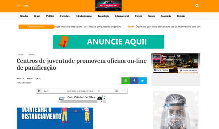 Pelo Mundo DF: Centros de juventude promovem oficina on-line de panificação