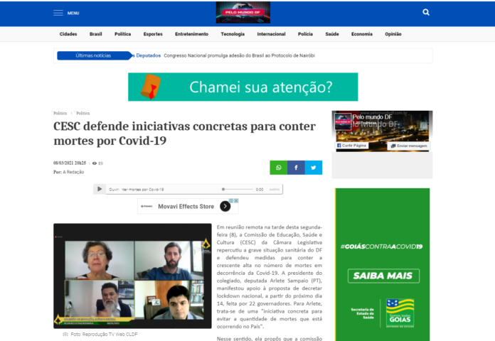 Pelo Mundo DF: CESC defende iniciativas concretas para conter mortes por Covid-19