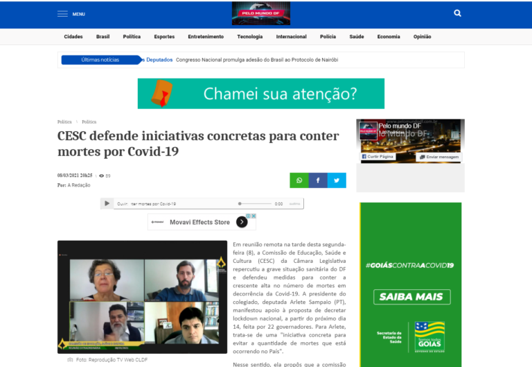 Pelo Mundo DF: CESC defende iniciativas concretas para conter mortes por Covid-19