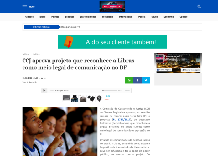 Pelo Mundo DF: CCJ aprova projeto que reconhece a Libras como meio legal de comunicação no DF