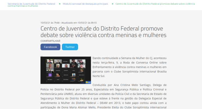 Secretaria de Juventude: Centro de Juventude do Distrito Federal promove debate sobre violência contra meninas e mulheres