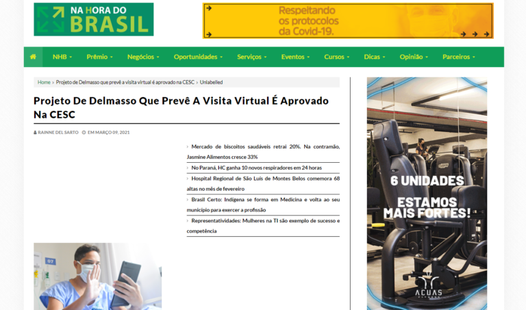 Na Hora do Brasil: Projeto De Delmasso Que Prevê A Visita Virtual É Aprovado Na CESC