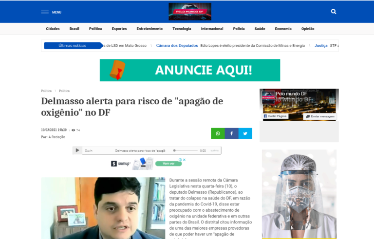 Pelo Mundo DF: Delmasso alerta para risco de "apagão de oxigênio" no DF