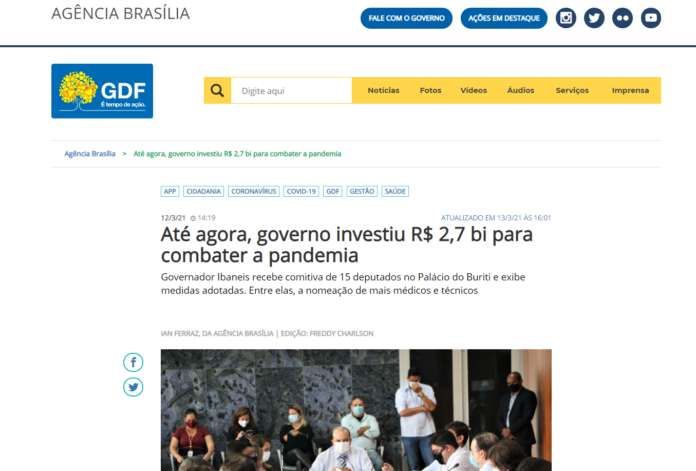 Agência Brasília: Até agora, governo investiu R$ 2,7 bi para combater a pandemia