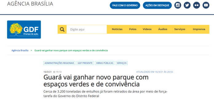 Agência Brasília: Guará vai ganhar novo parque com espaços verdes e de convivência