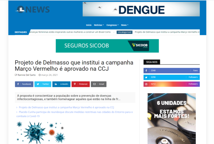 Congresso News: Projeto de Delmasso que institui a campanha Março Vermelho é aprovado na CCJ