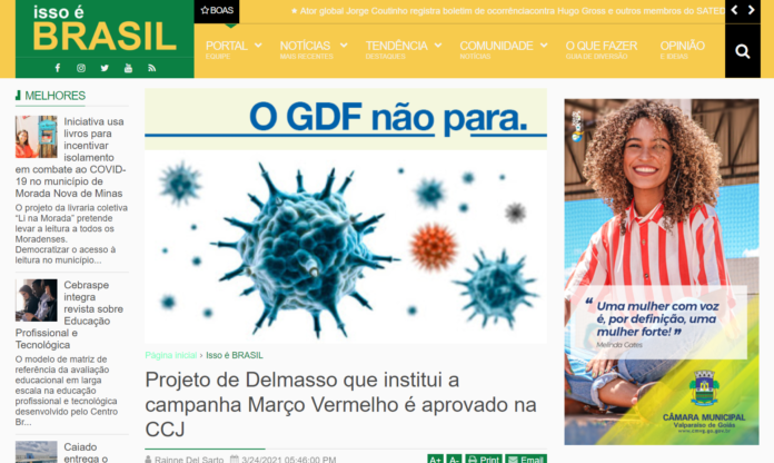 Isso é Brasil: Projeto de Delmasso que institui a campanha Março Vermelho é aprovado na CCJ