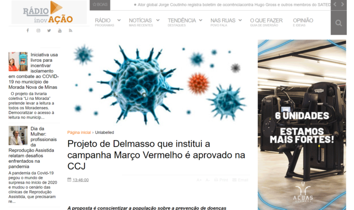 Rádio Inovação: Projeto de Delmasso que institui a campanha Março Vermelho é aprovado na CCJ