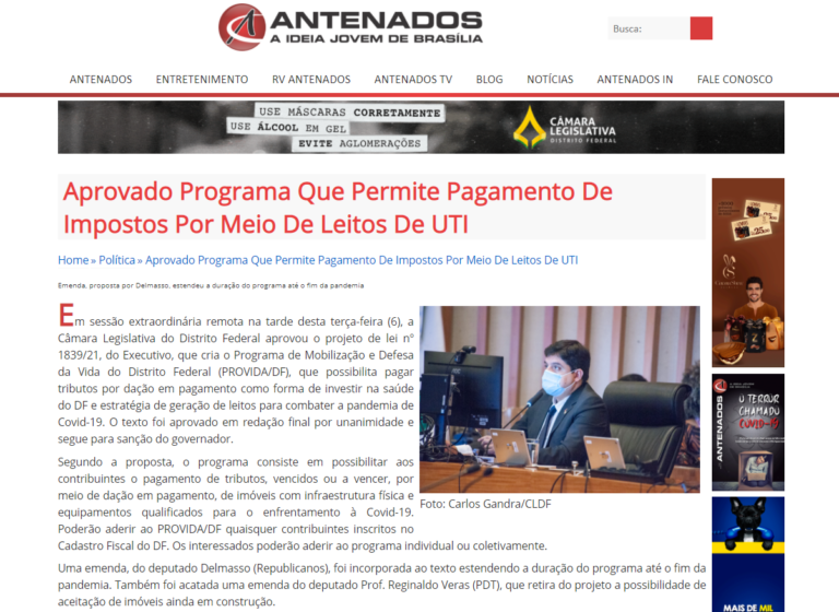 Antenados: Aprovado Programa Que Permite Pagamento De Impostos Por Meio De Leitos De UTI