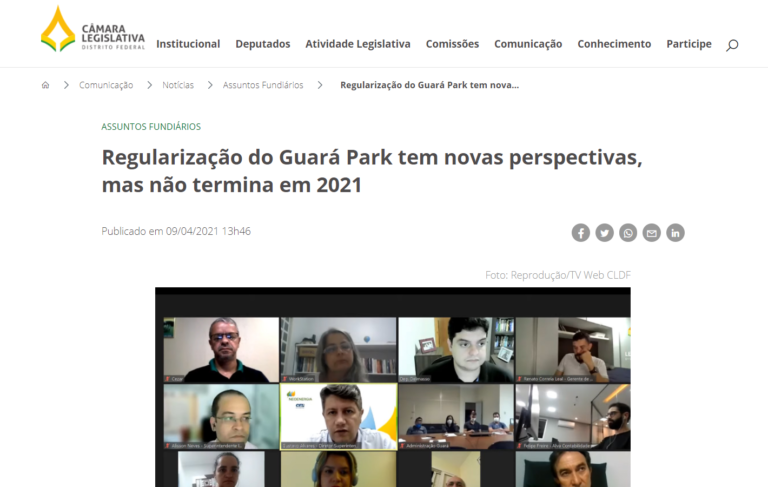 Agência CLDF: Regularização do Guará Park tem novas perspectivas, mas não termina em 2021