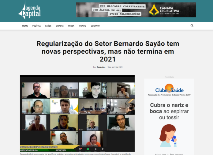 Agenda Capital: Regularização do Setor Bernardo Sayão tem novas perspectivas, mas não termina em 2021