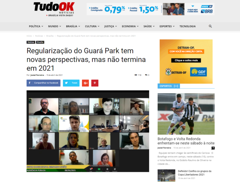 Tudo Ok Notícias: Regularização do Guará Park tem novas perspectivas, mas não termina em 2021