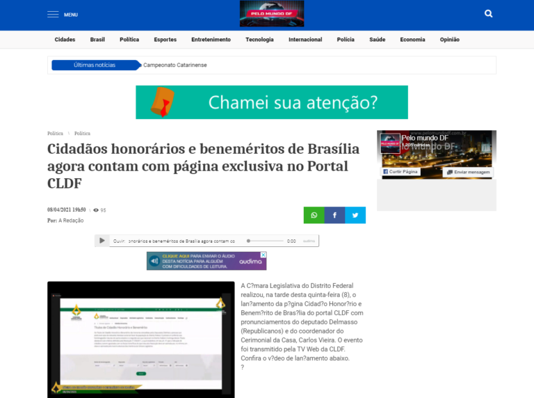 Pelo Mundo DF: Cidadãos honorários e beneméritos de Brasília agora contam com página exclusiva no Portal CLDF