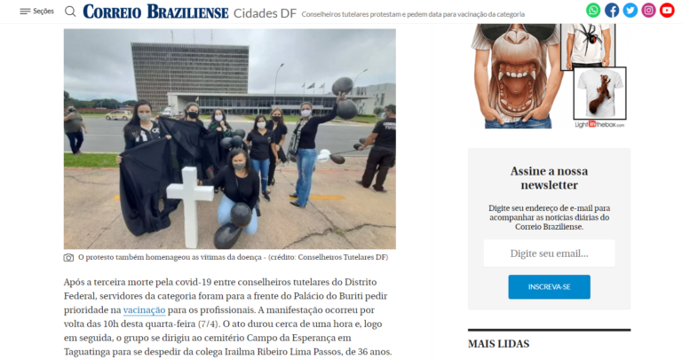 Correio Braziliense: Conselheiros tutelares protestam e pedem data para vacinação da categoria