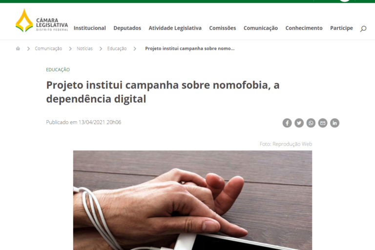 Agência CLDF: Projeto institui campanha sobre nomofobia, a dependência digital