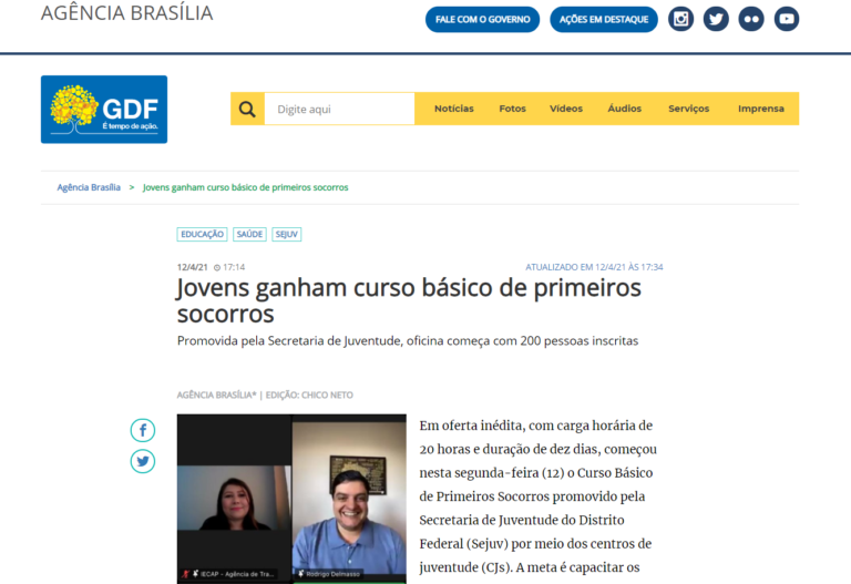 Agência Brasília: Jovens ganham curso básico de primeiros socorros