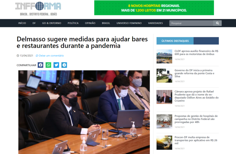 Infforma: Delmasso sugere medidas para ajudar bares e restaurantes durante a pandemia