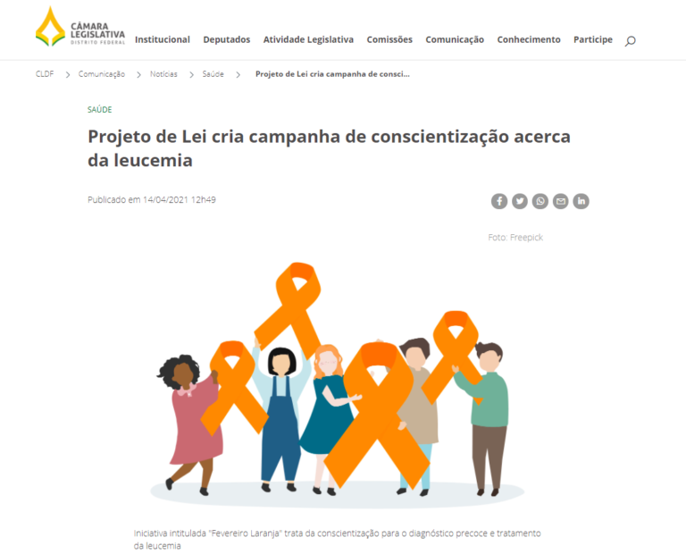 Agência CLDF: Projeto de Lei cria campanha de conscientização acerca da leucemia