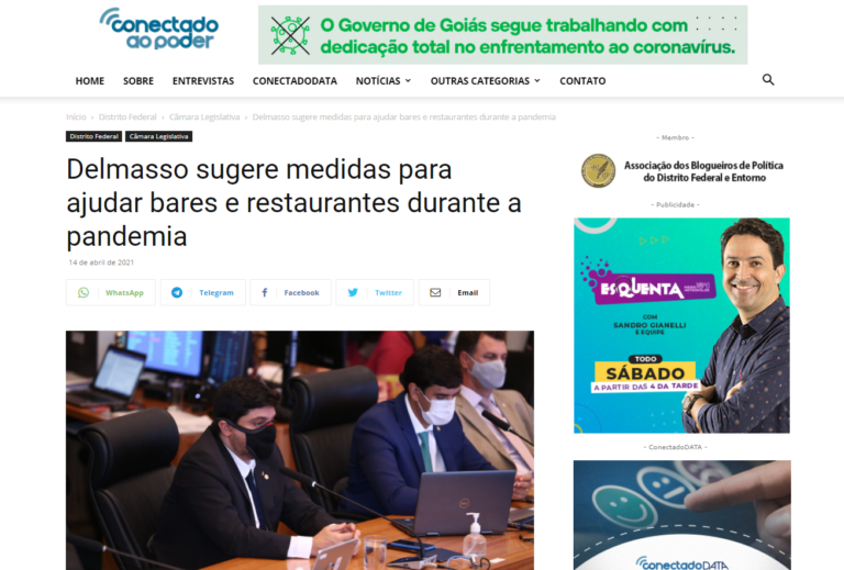 Conectado ao Poder: Delmasso sugere medidas para ajudar bares e restaurantes durante a pandemia