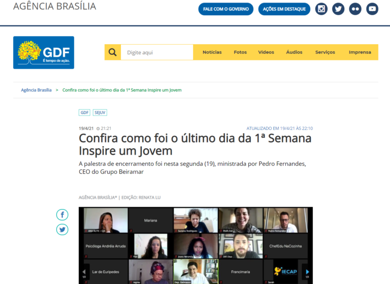 Agência Brasília: Confira como foi o último dia da 1ª Semana Inspire um Jovem