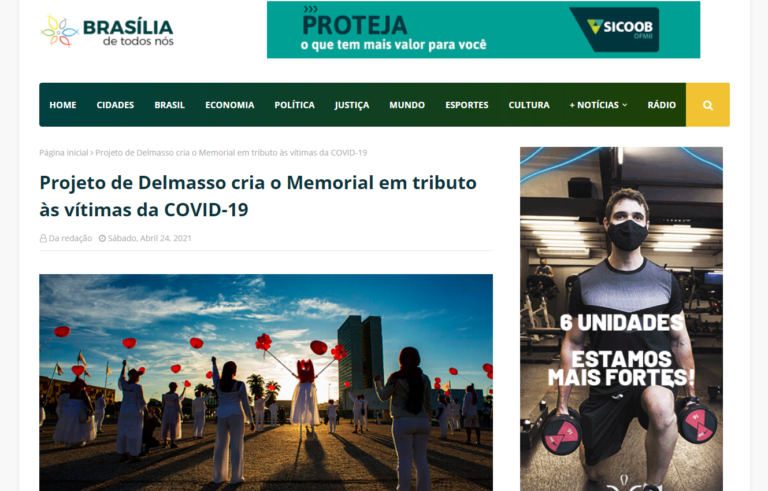 Brasília de Todos Nós: Projeto de Delmasso cria o Memorial em tributo às vítimas da COVID-19