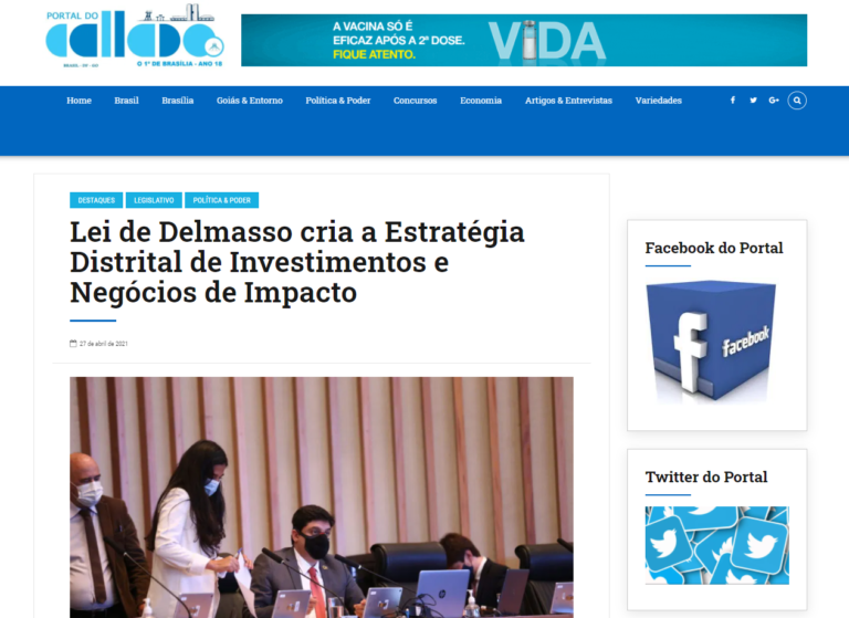 Portal do Callado: Lei de Delmasso cria a Estratégia Distrital de Investimentos e Negócios de Impacto