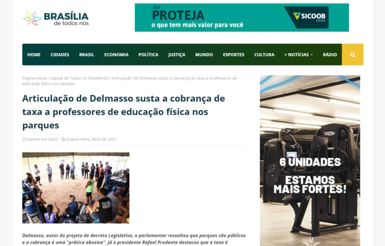 Brasília de Todos Nós: Articulação de Delmasso susta a cobrança de taxa a professores de educação física nos parques