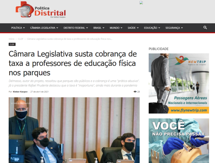 Política Distrital: Câmara Legislativa susta cobrança de taxa a professores de educação física nos parques