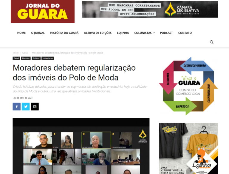 Jornal do Guará: Moradores debatem regularização dos imóveis do Polo de Moda