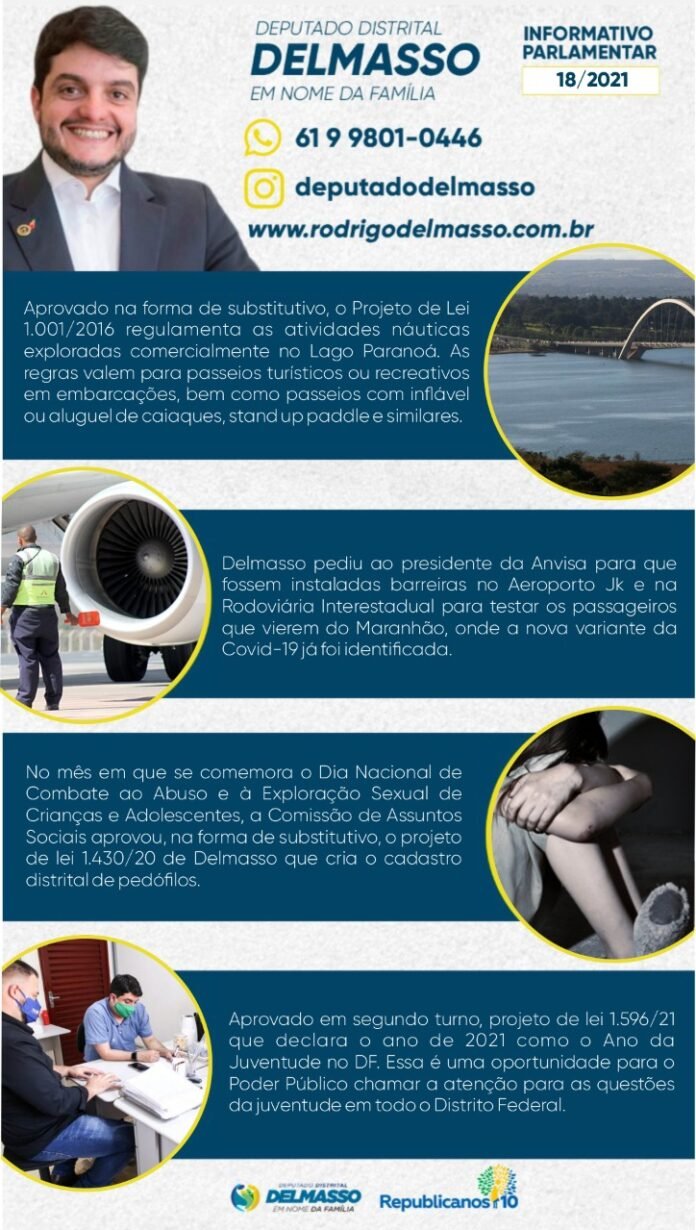 18 – Informativo semanal do Gabinete do Deputado Rodrigo Delmasso