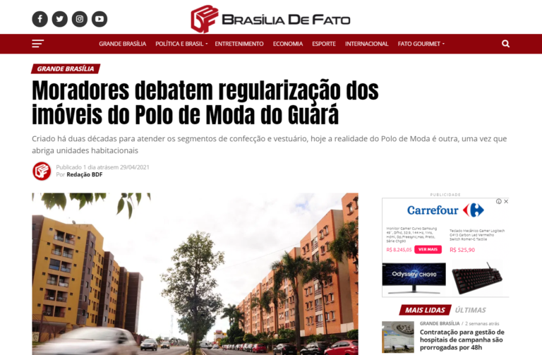 Brasília de Fato: Moradores debatem regularização dos imóveis do Polo de Moda do Guará