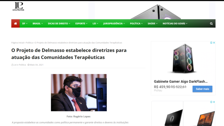 Lei & Política: O Projeto de Delmasso estabelece diretrizes para atuação das Comunidades Terapêuticas