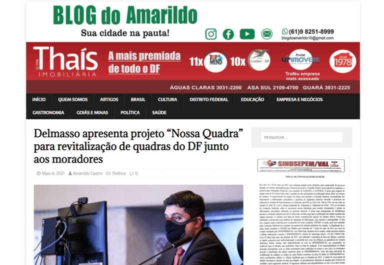 Blog do Amarildo: Delmasso apresenta projeto “Nossa Quadra” para revitalização de quadras do DF junto aos moradores