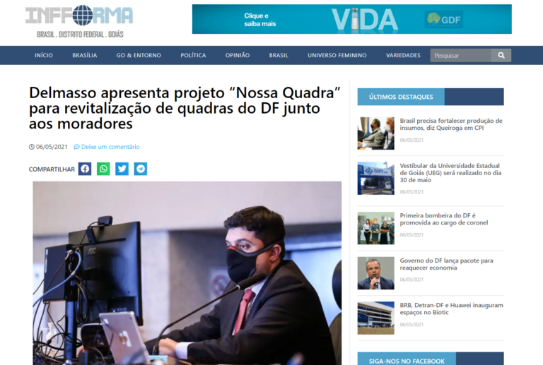 Infforma: Delmasso apresenta projeto “Nossa Quadra” para revitalização de quadras do DF junto aos moradores